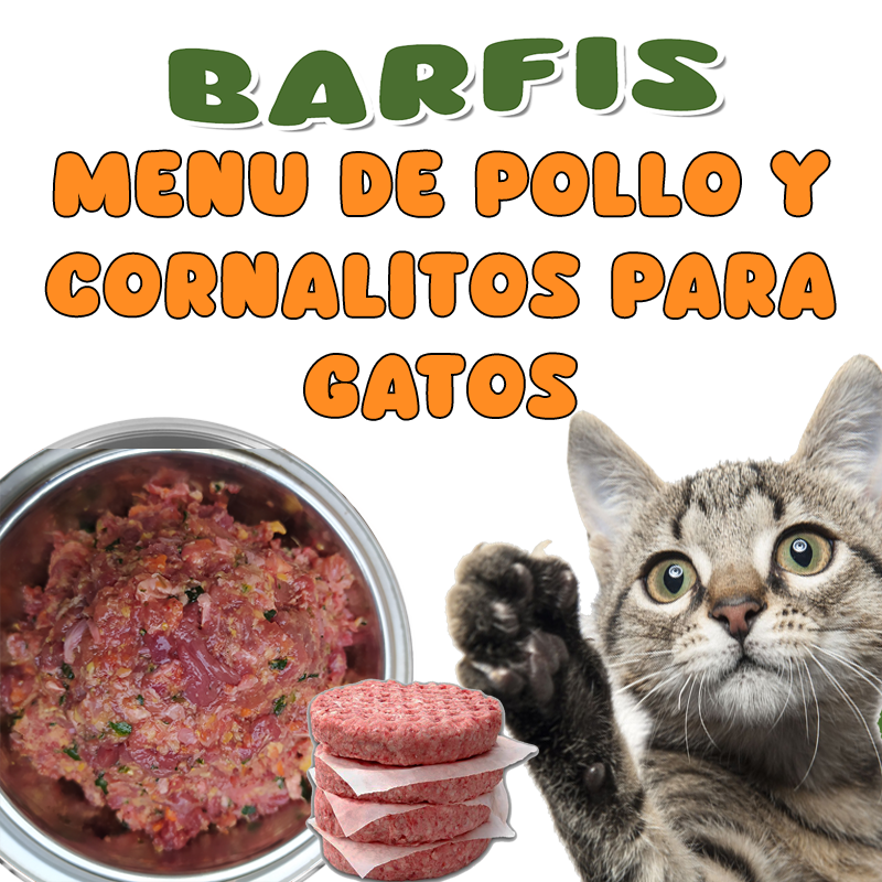 Alimento BARF para gatos de Cornalitos y Pollo